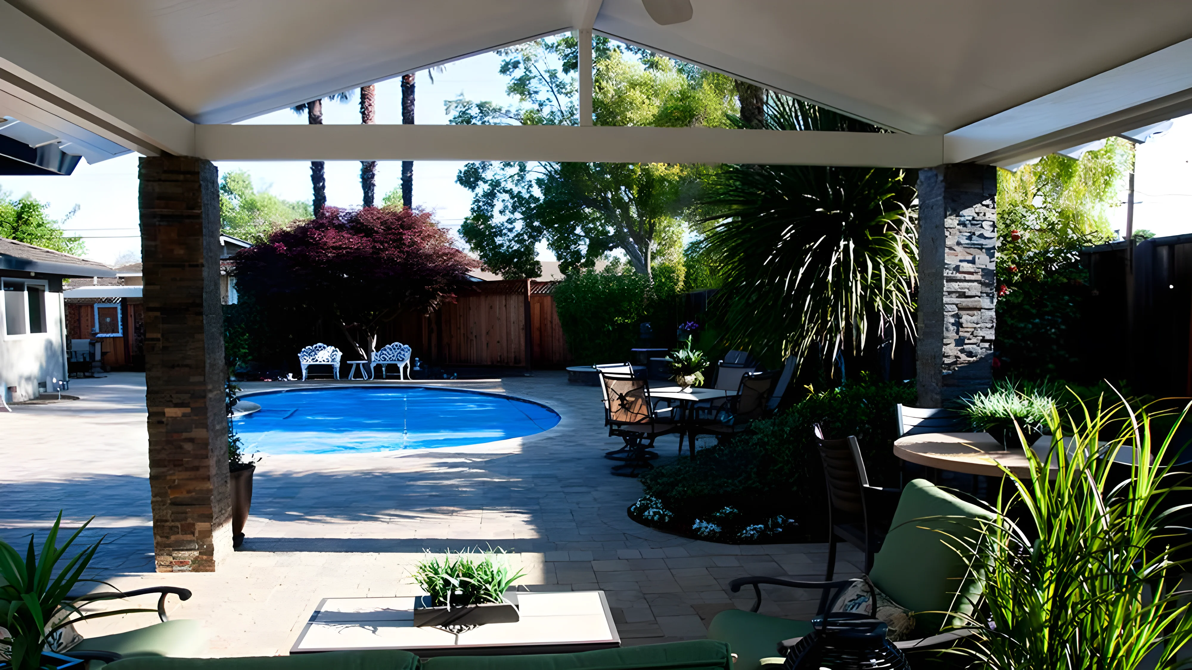 Pool-area shade structure