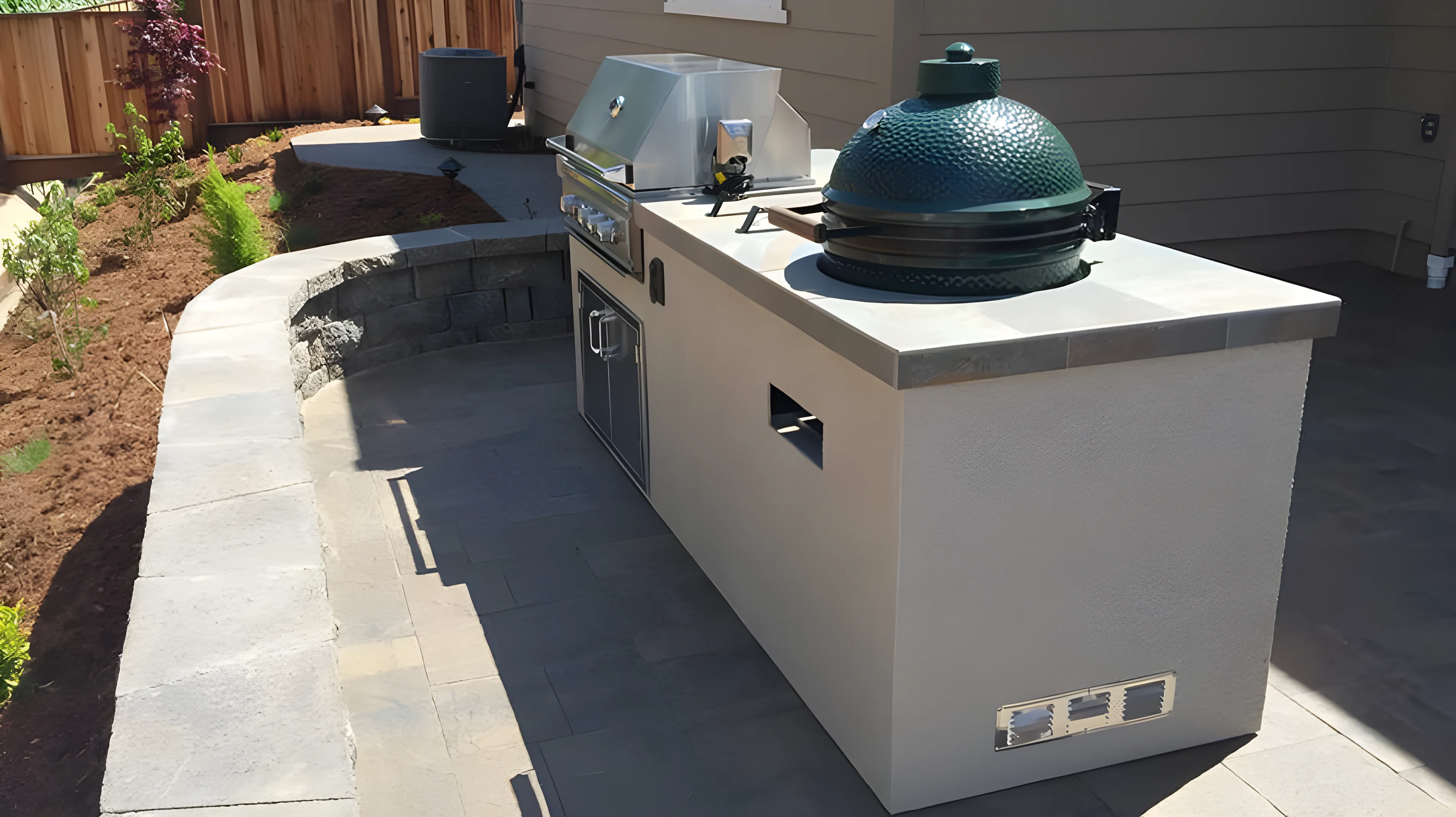 Stucco barbeque island