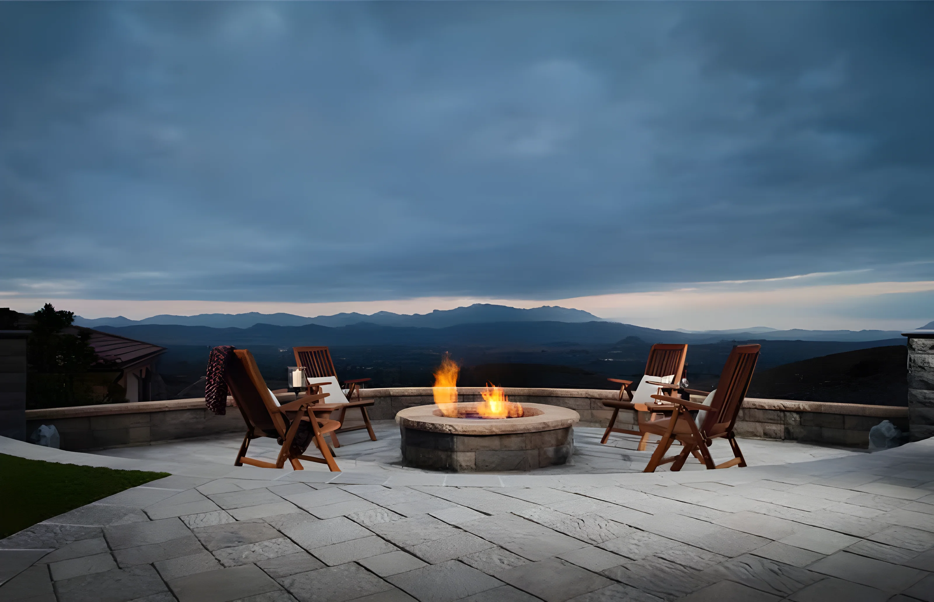 Belgard Mega Arbel patio with Belair freestanding wall